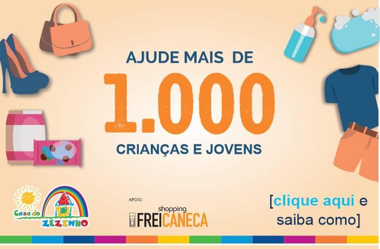 Shopping Frei Caneca e Casa do Zezinho promovem campanha para arrecadação de roupas e mantimentos