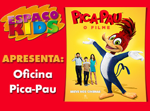 "Pica-Pau" é tema de atividade infantil no Shopping Frei Caneca